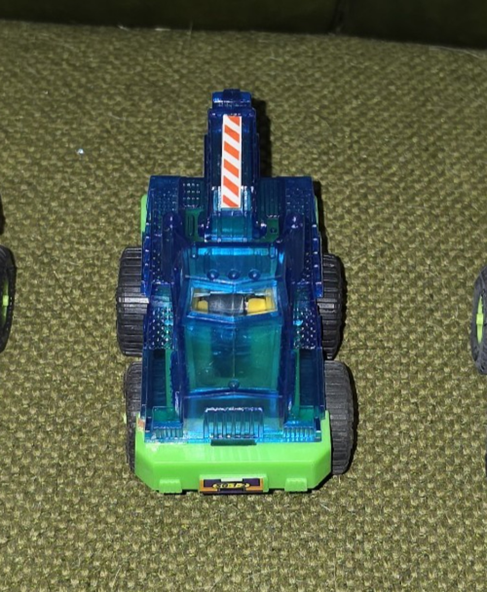 MegaTop Machine Sparking Friction Crystalline Color Blue Crane Truck